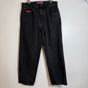 Empyre Jeans Black Wash Denim Straight Leg‎ Pants Y2K Streetwear Size 30